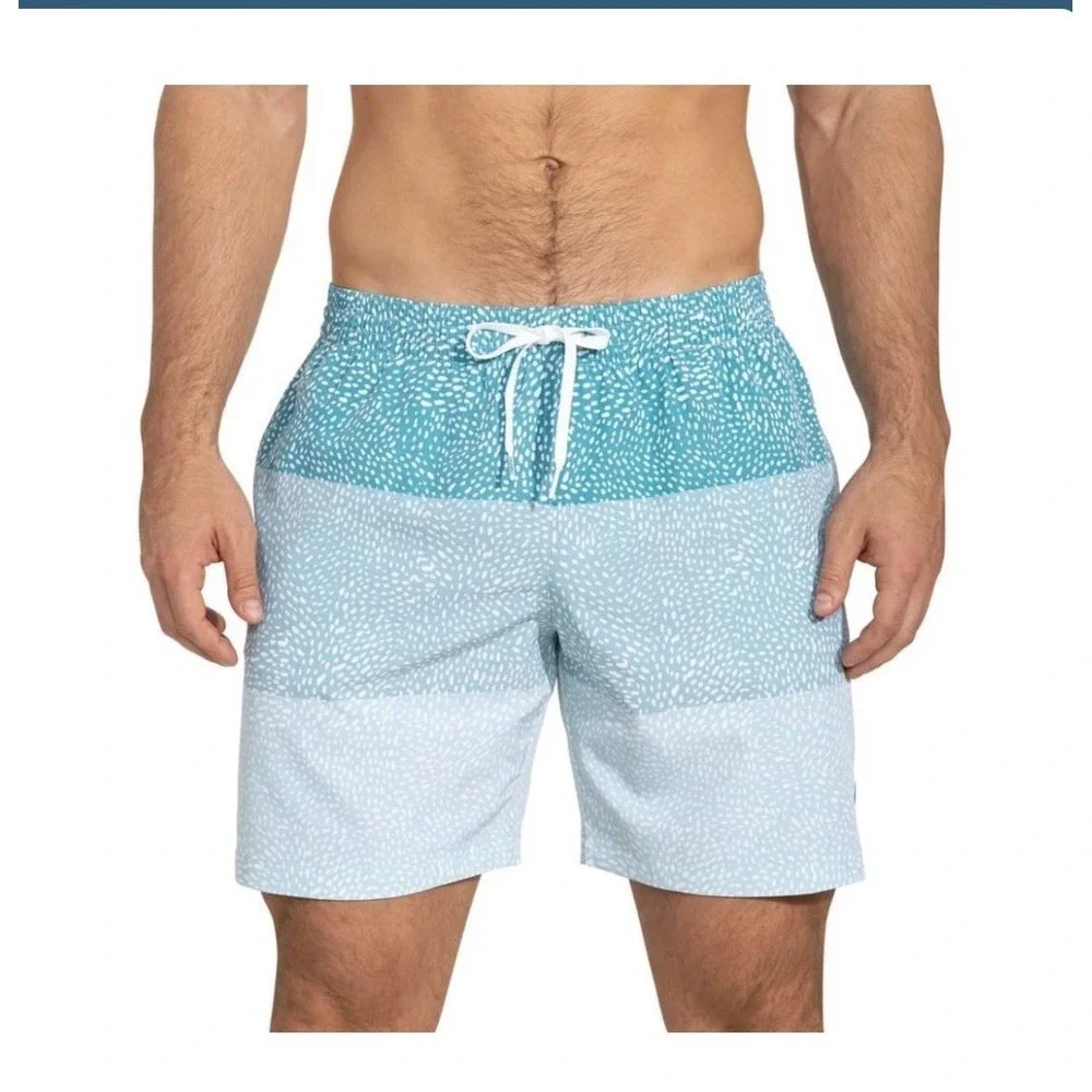 Chubbies Swim Trunks Men Small Blue Excellent Whale‎ Sharks 7.0 Stretch